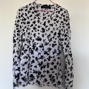Thakoon Watercolor B&W Floral Tee